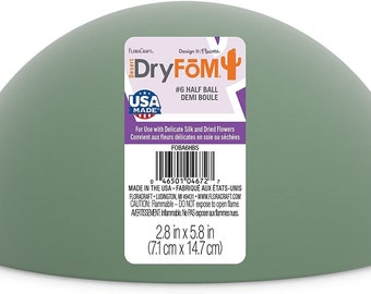 Floracraft FOBA6HB Dry Foam Half Ball, 6-Inch x 3-Inch, Green