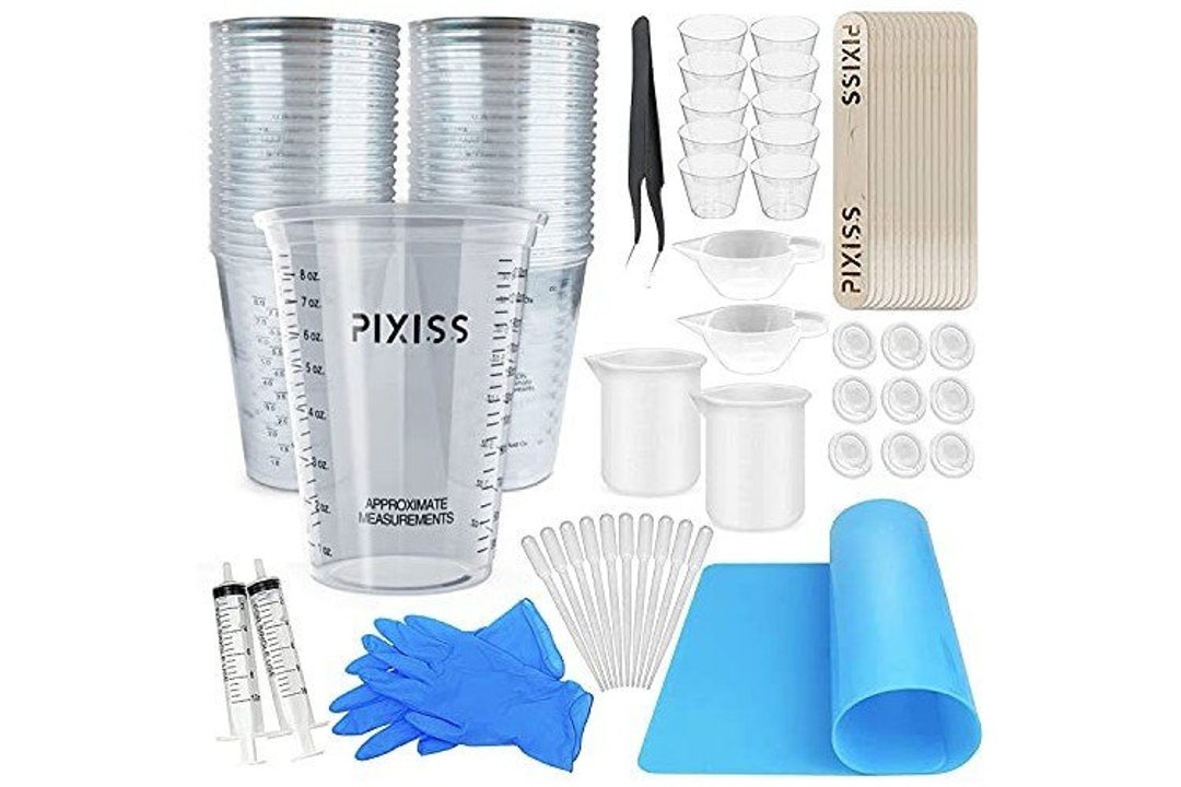 Buy Disposable Measuring Cups for Resin Pixiss Pack of 20 10oz Clear  Plastic Measuring Cup for Epoxy Resin, Stain, Paint Mixing Half Pint  Online in India 