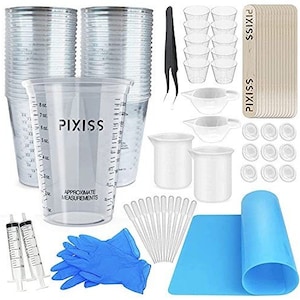 Silicone Mixing Cups for Resin Resin Silicone Measuring Cups 100ml Epoxy  Resin Mixing Cups With Silicone Mat Silicone Stir Stick 