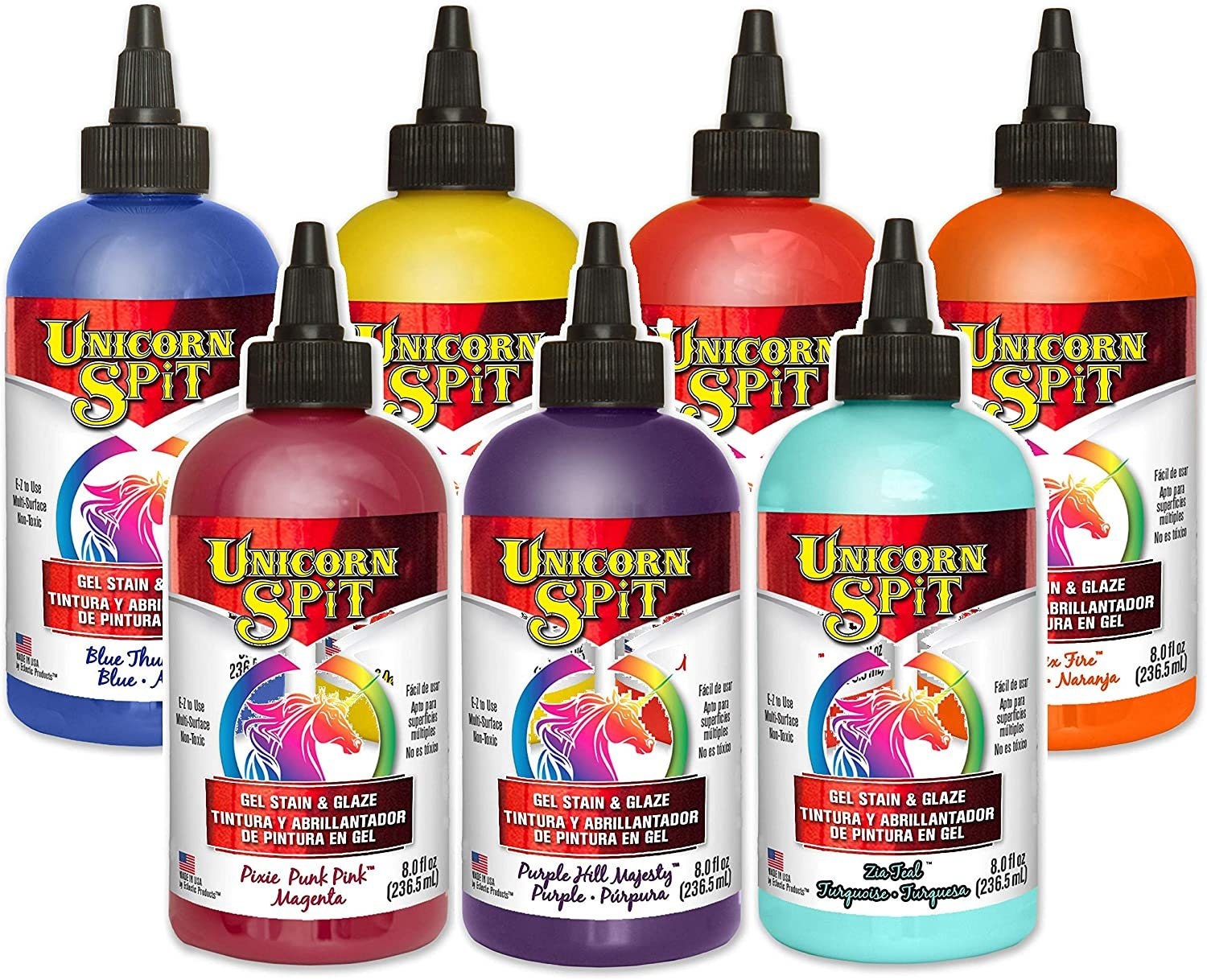 UNICORN Spit/spit Sparkling Paint, Gel Stain, Gel, White Wash, Antiquing  Tint & Glaze for Wood, Glass, Metal, Fabric, Pottery and More 