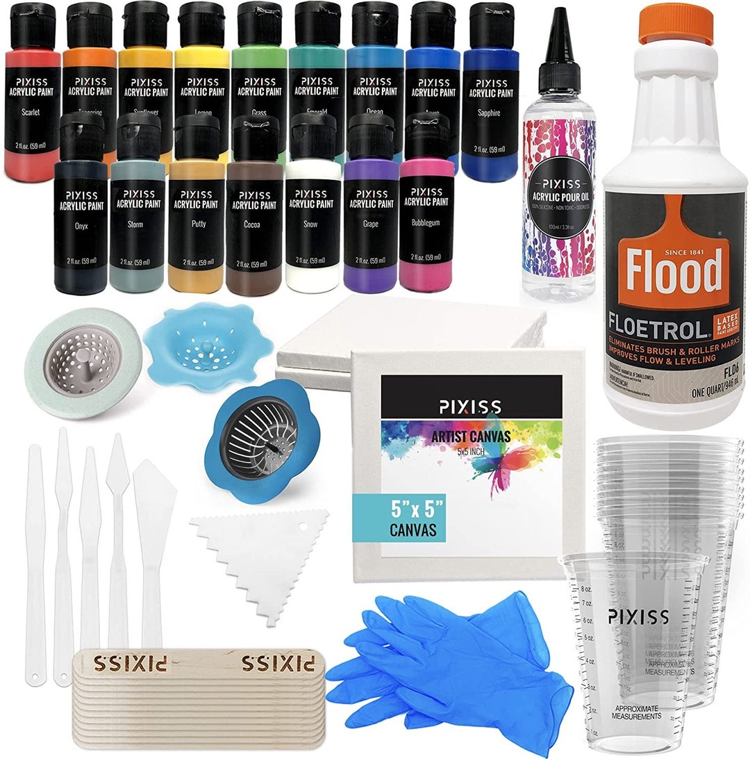 Pixiss Acrylic Paint Pouring Kit Etsy