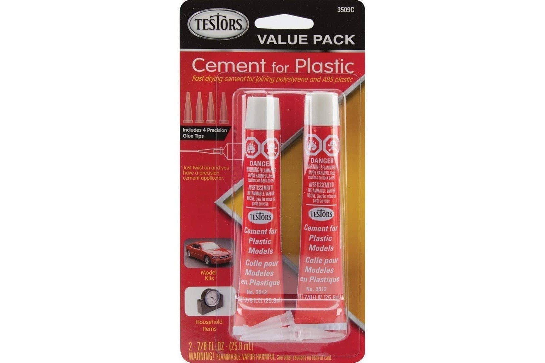 Testors 3509C Testors Plastic Cement Value Pack Includes 4