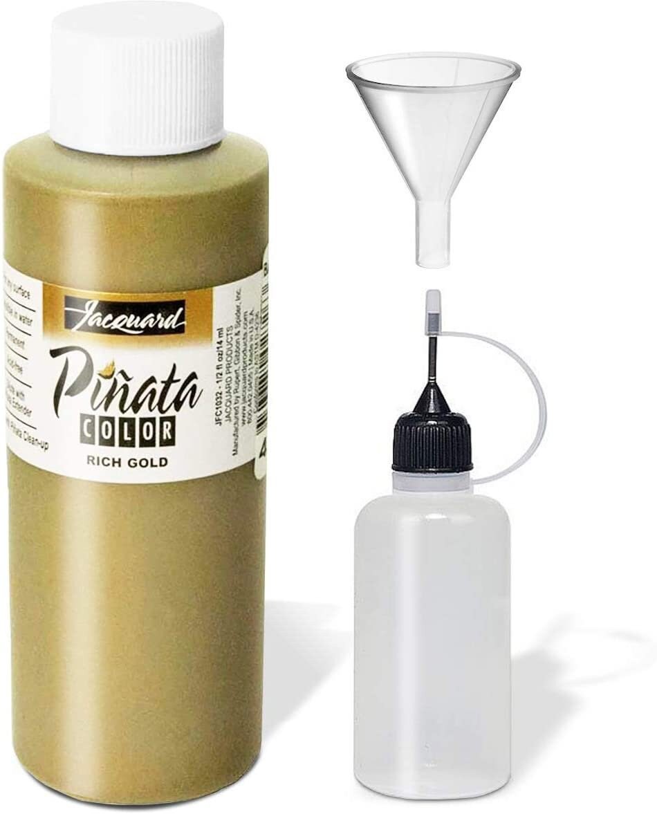 White Pinata Alcohol Ink 4-ounce, Pixiss 20ml Needle Tip Applicator Bottle  and Funnel, Bundle for Yupo and Resin 