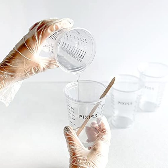 Gobelets de mélange de peinture en plastique transparent, 5 pièces,  gradués, calibrés, à mesurer, pour peinture, outils en résine - AliExpress