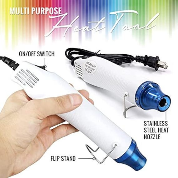 Heat Gun, Hot Air Gun Tools Shrink Gun For DIY Embossing And Drying Paint  Multi-Purpose Electric Heating Nozzle 300W 110V, White 