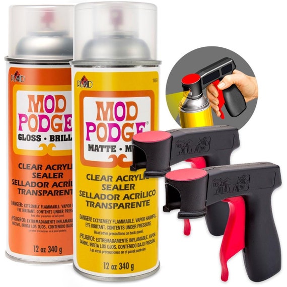 Spray Acrylic Sealer Mod Podge Matte and Gloss 2-pack, Clear Coating Matte  Paint Sealer Spray, 2X Spray Can Sprayer Handle 