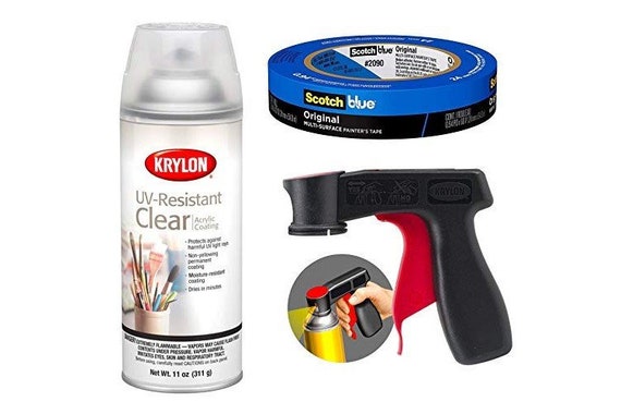 Krylon Uv-resistant Clear Coating Gloss Paint Sealer Spray, Krylon Snap and Spray  Paint Can Handle Sprayer Tool, Scotch Blue 