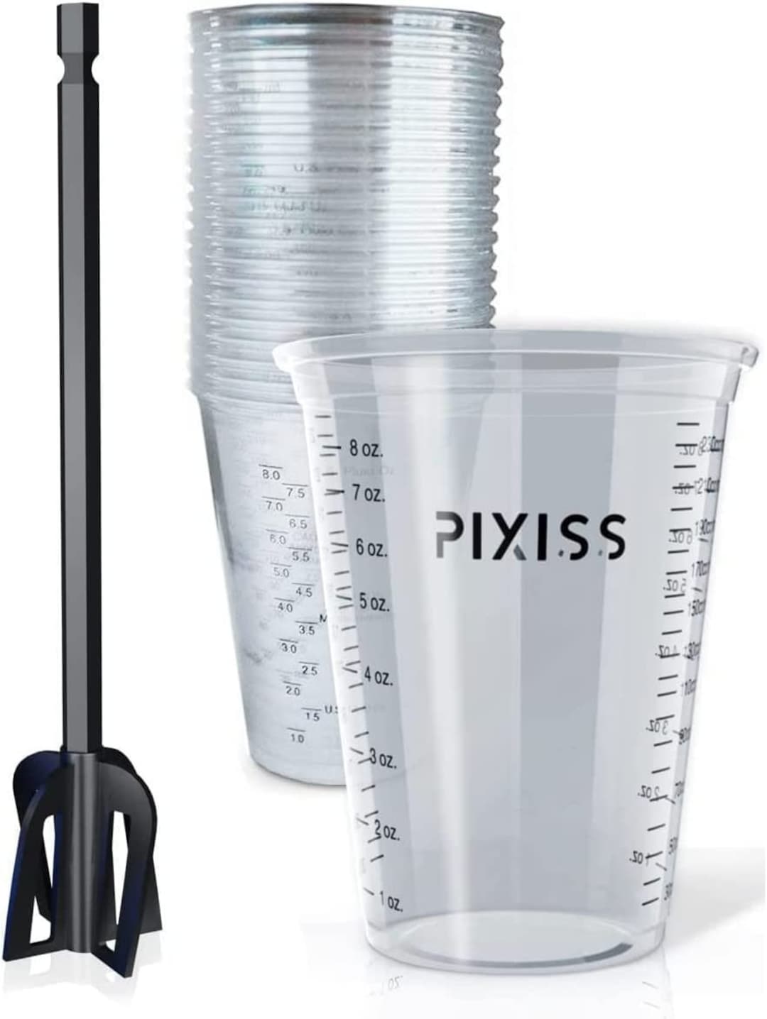 Pixiss Premium Handheld Rechargeable Resin Mixer and 20 Epoxy Resin Mixing  Cups