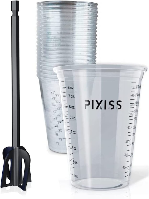 Epoxy Resin Mixer Silicone Paddles - 3 Reusable Pixiss Multipurpose Bidirectional Paint Stirrer for Drill Epoxy & Paint Mixer Drill Attachment - Paint