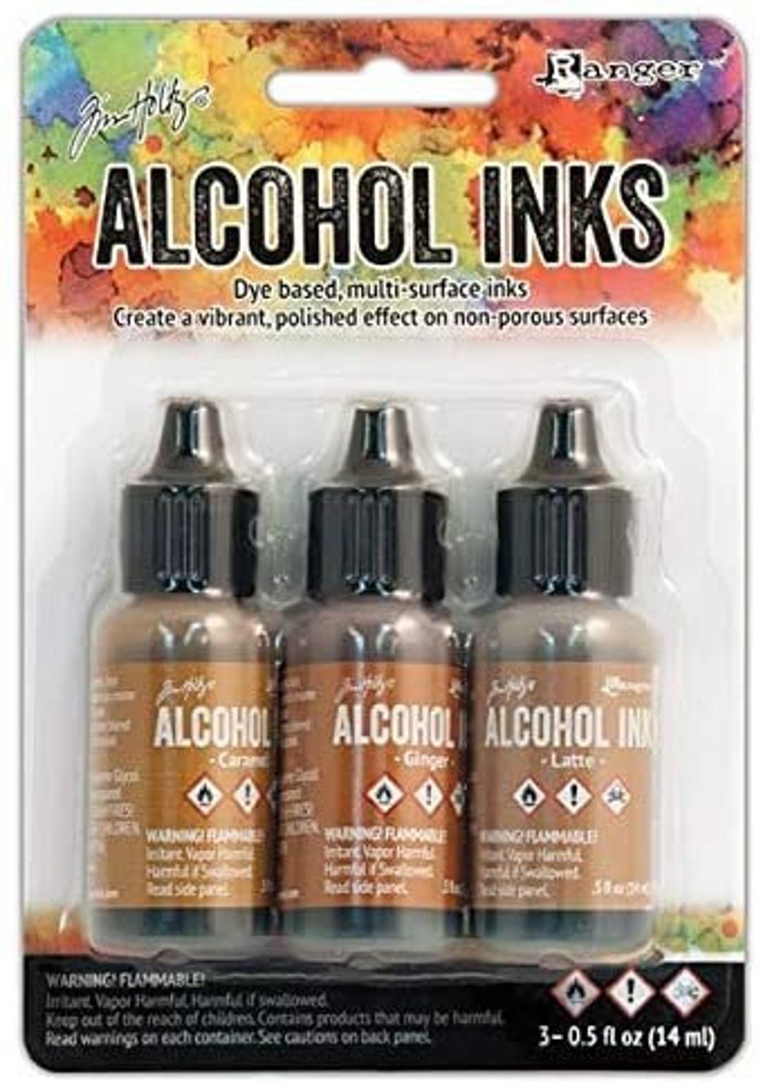 Ranger Tim Holtz Alcohol Ink Set 8 Blues and Greens .5 fl oz Multi Surface  Dye