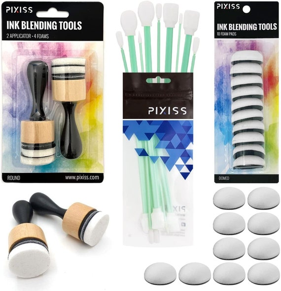 Alcohol Ink Tool Foam Blending Kit 2 Pixiss Alcohol Ink Blending Tool  Applicators 10 Washable Domed Foam Blending Pads Foam Pads 10 