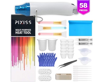 Epoxy Tumblers Glitter Kit, Epoxy Heat Tool, Epoxy Mixing Kit 2X 100ml Silicone Measuring Cups