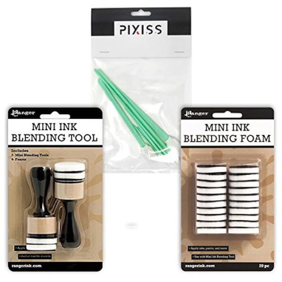 Glazes /& Paints 2 Mini Ink Blending Tools w// 20 Replacement Foam pcs for Inks
