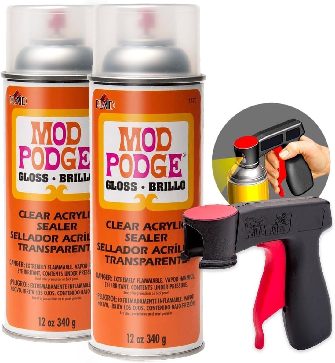 Mod Podge Spray Acrylic Sealer Glossy 2-pack, Clear Coating Matte Paint  Sealer Spray, Spray Can Sprayer Handle 