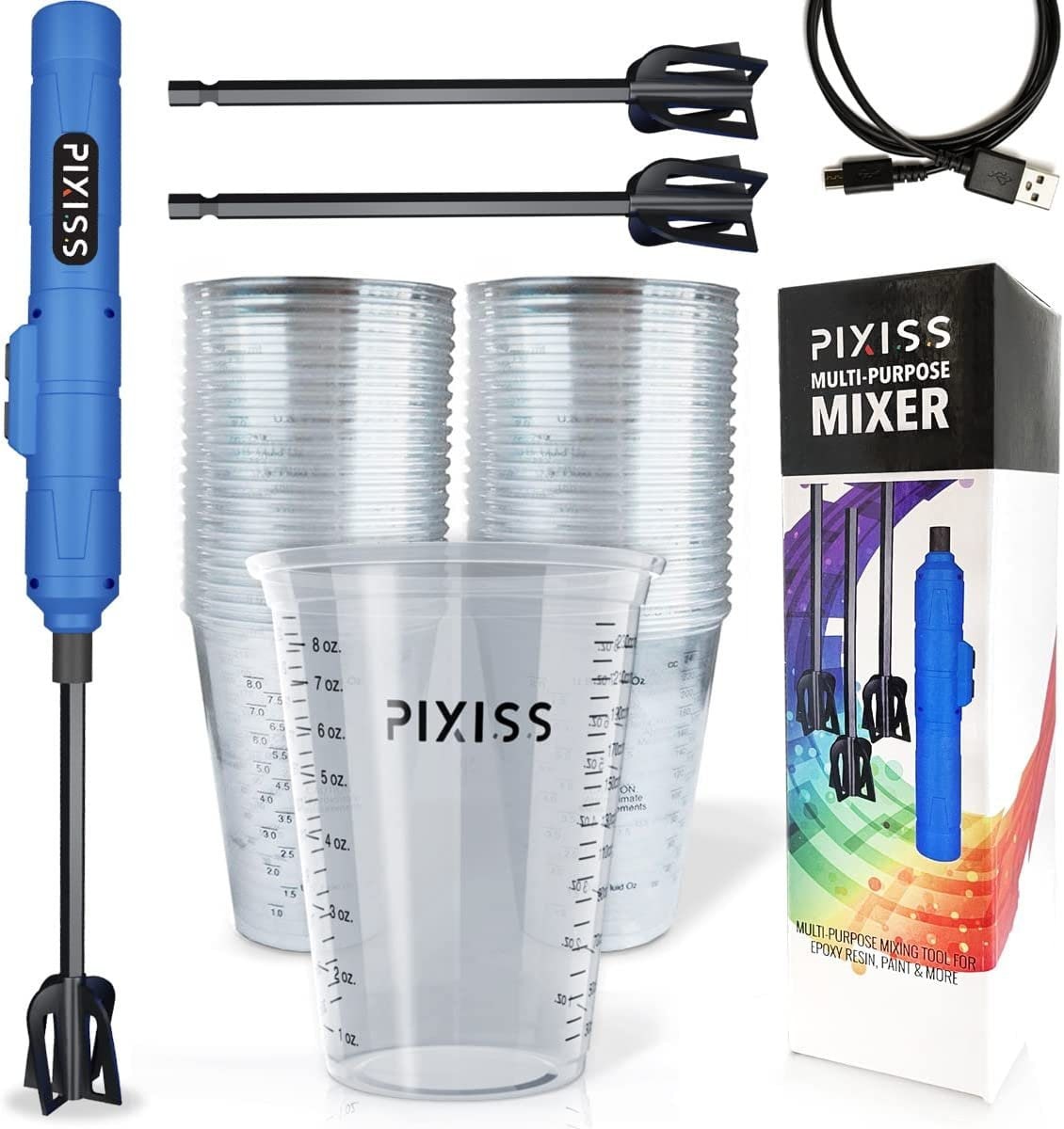 Resin Mixer Epoxy Mixer Paddles - 3 Reusable Pixiss Multipurpose