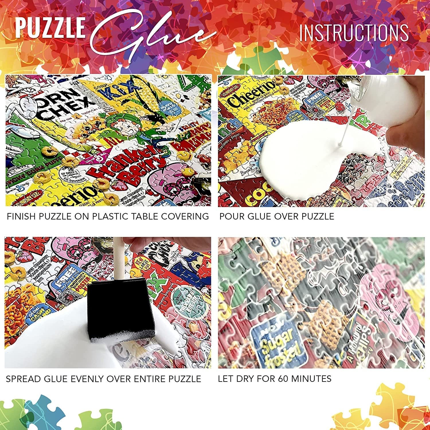 Kit de colle Pixiss Puzzle Saver, pinceaux adhésifs pour puzzles