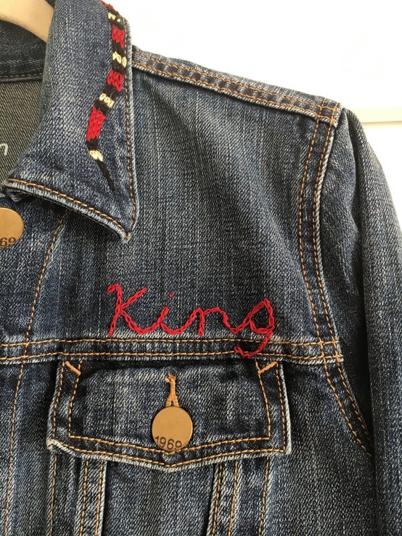 snake denim jacket