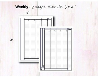 Weekly Undated Mini Happy Planner Insert Printable Week on Two Pages ...