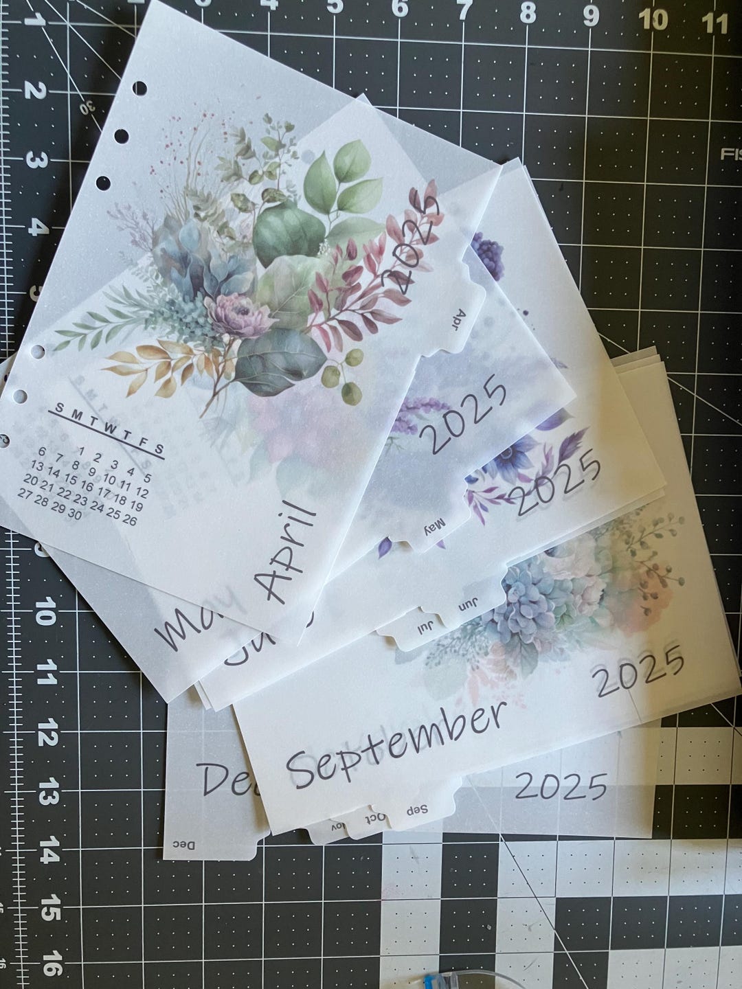 2025 A5 Vellum Dashboard Tab Set Sunday Monday Start Etsy Il 1mfe