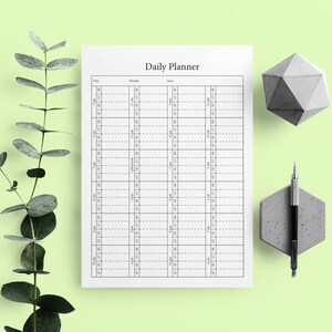 Printable 15 Minute Daily Planner Portrait Layout- 24 Hour Planner in ...
