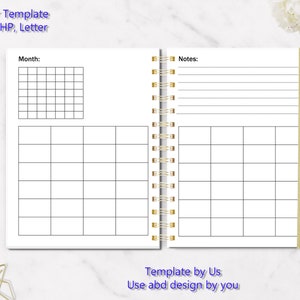 Blank Planner Template, Monthly Calendar Template, Classic HP, Letter