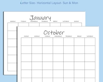 blank calendar pdf etsy