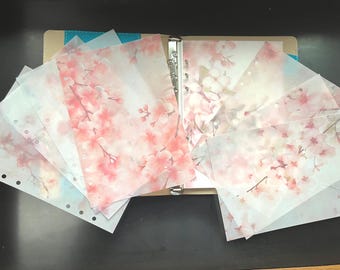 Printed Floral Vellum Dashboards - A5, Personal, Classic HP, Half Letter sized planner Accessories