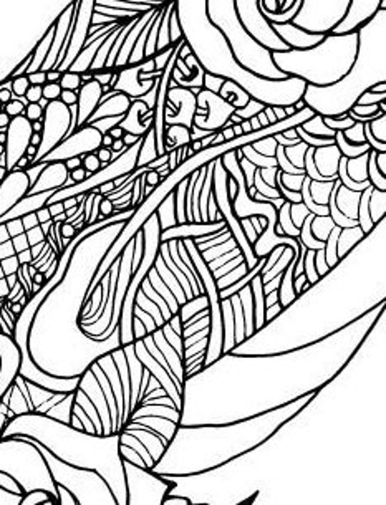 Download Floral Koi Fish Zentangle Mandala svg Koi Fish Cricut | Etsy