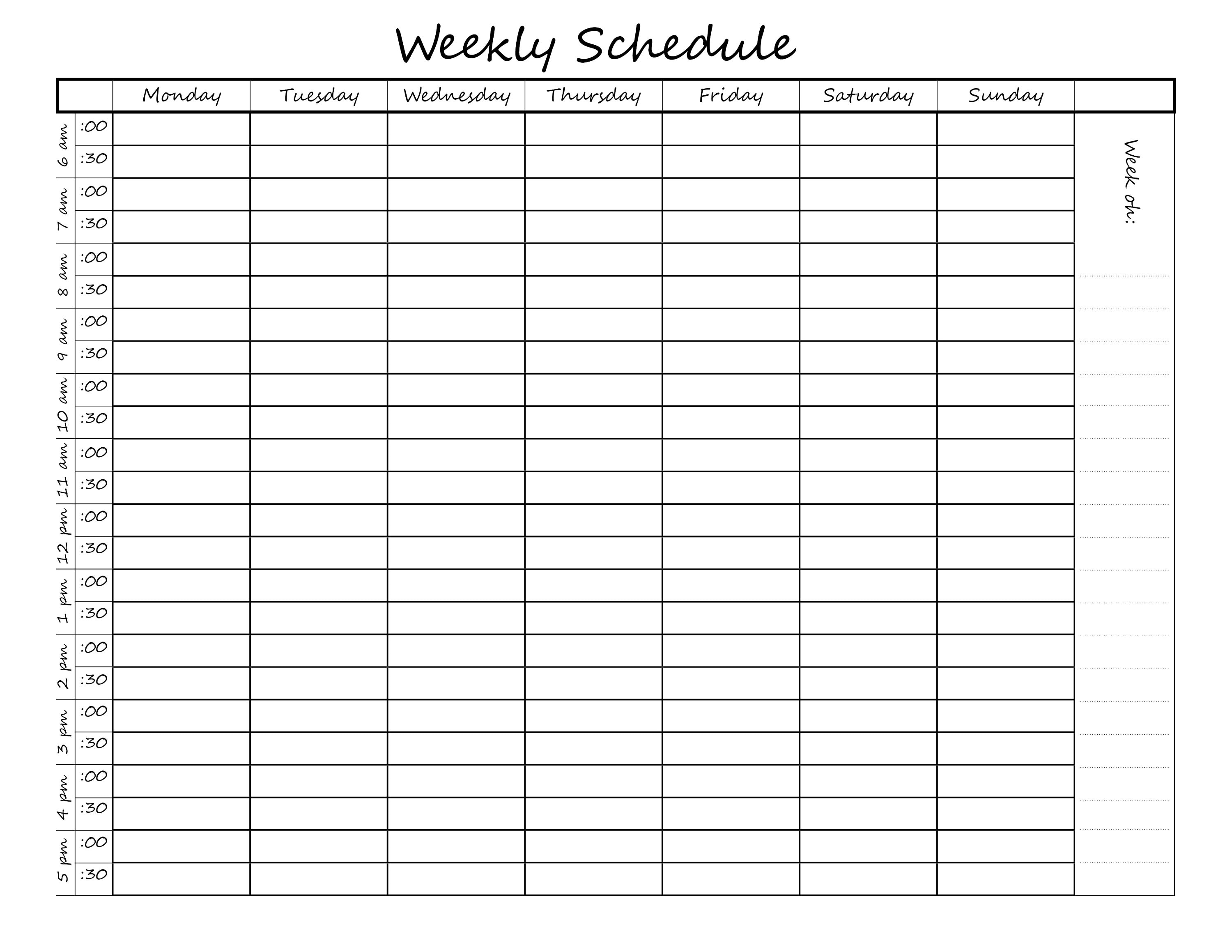half-hour-printable-weekly-schedule-weekly-planner-schedule-etsy