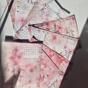 2026 Floral Vellum Dashboard Set: Junk Journal Inserts