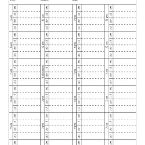 Printable 15 Minute Daily Planner Portrait Layout- 24 Hour Planner in ...