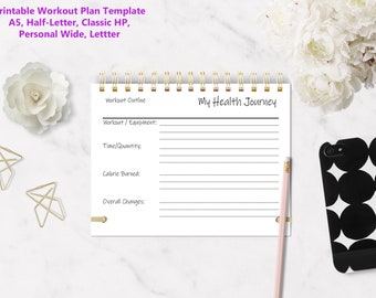 Printable Workout Plan Template - Daily Workout Regimen Tracker