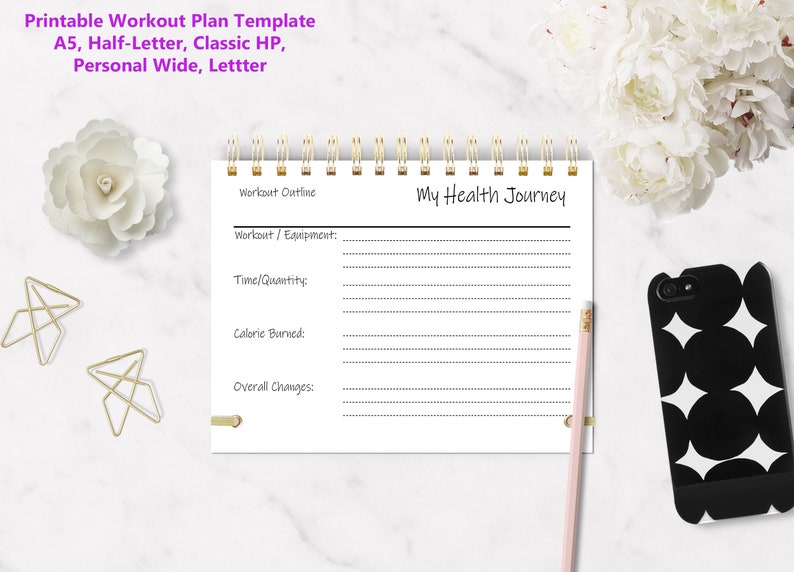 Printable Workout Plan Template Daily Workout Regimen Tracker - Etsy