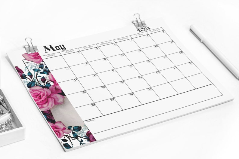 2023 Printable Gothic Calendar 2023 Monthly Planner Classic Etsy