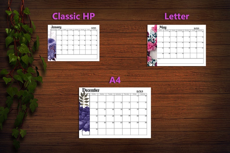 2023 Printable Gothic Calendar 2023 Monthly Planner Classic - Etsy Canada