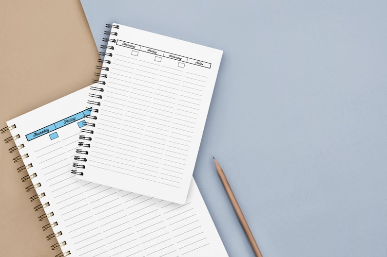Lined Weekly Planner Printable: Sunday Start, A5/classic Hp/letter (PDF ...