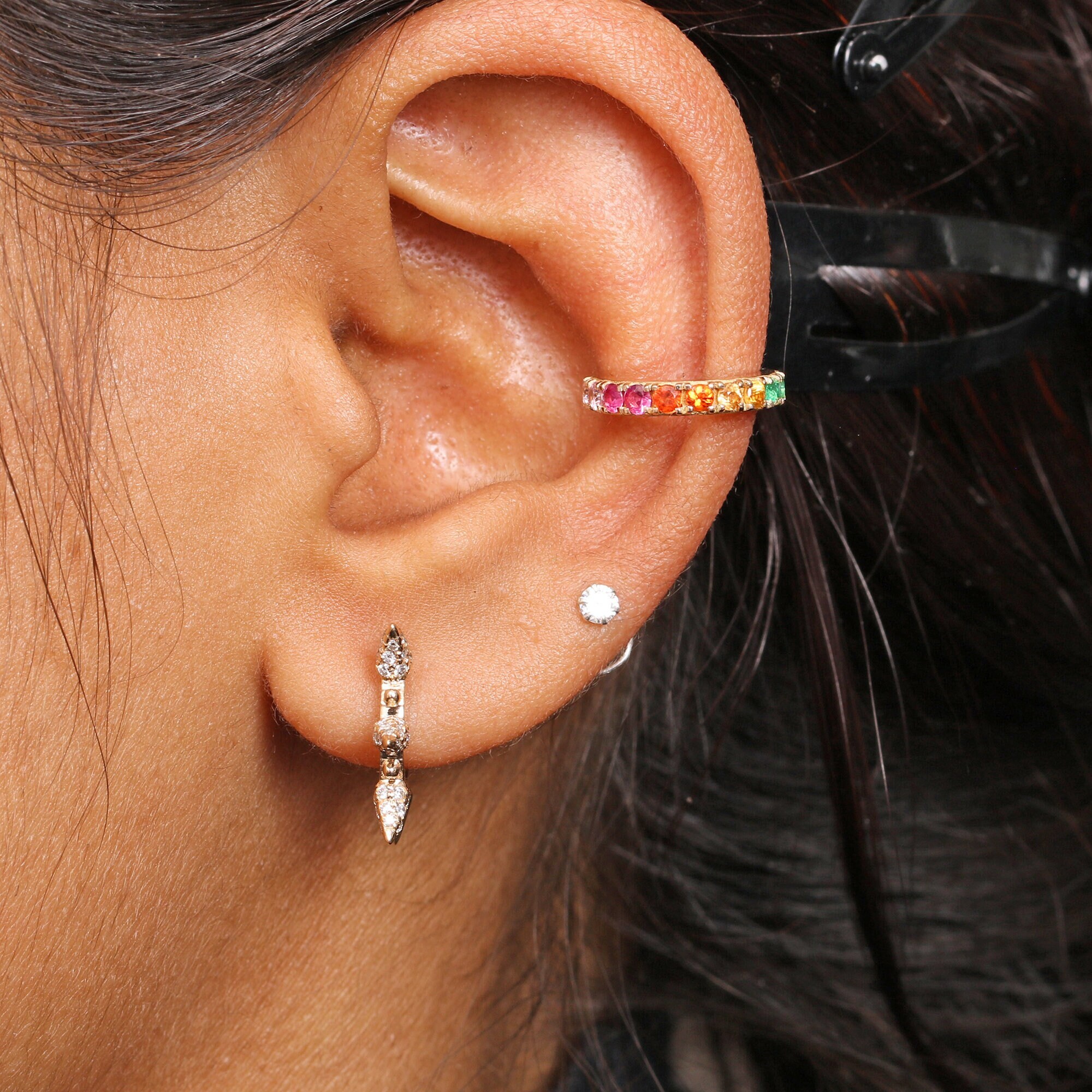 ④Bicolor Ear Cuff Ring【＃Casual】 （Multi） ④Bicolor Ear Cuff Ring【＃Casual】 （Multi）