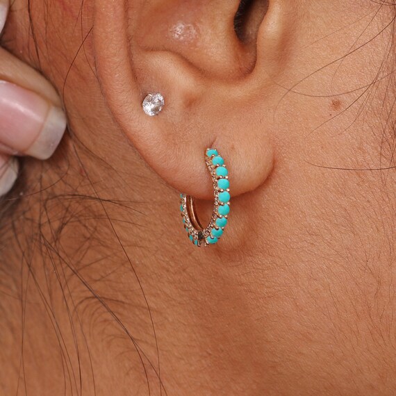 Orecchini Gipsy, orecchini a cerchio in argento sterling con filo avvolto, piccoli orecchini a cerchio, orecchini a cerchio rosa chiaro, orecchini da donna, orecchini da ragazza - Italia