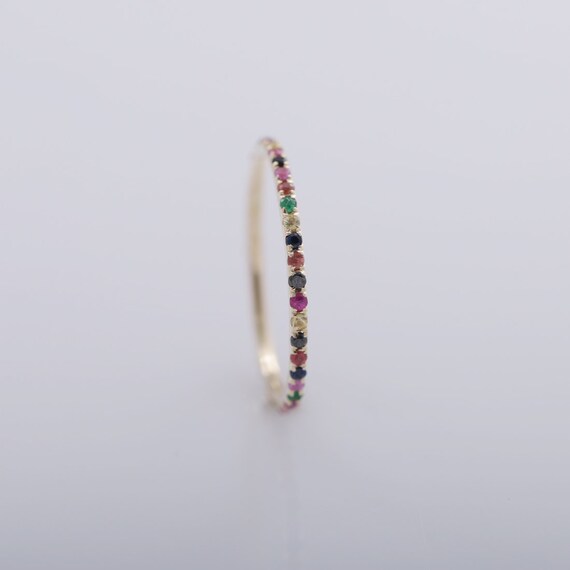 multi gemstone eternity ring