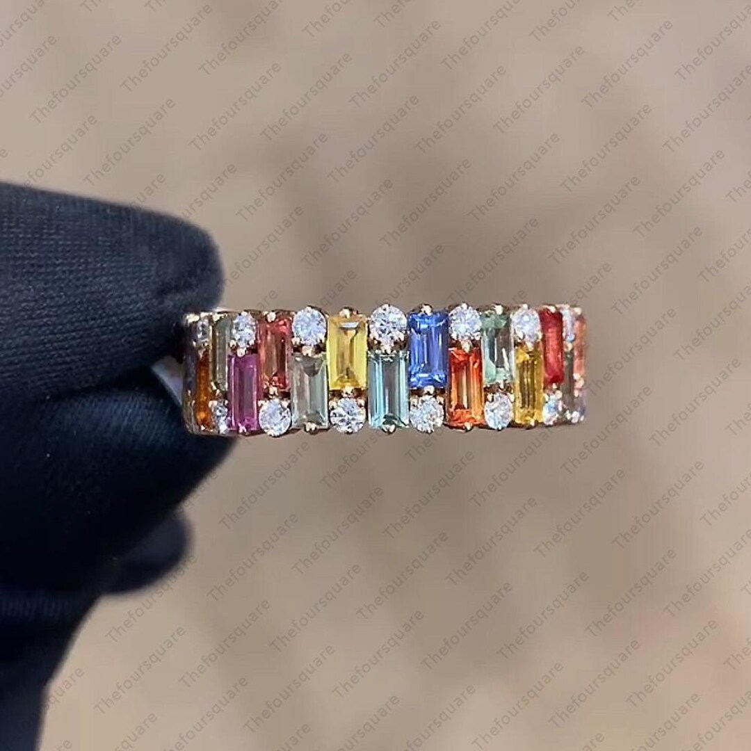 Multicolor Sapphire & 14k Gold Juju Rainbow Ring