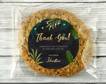 Tropical Round Thank You Favor Editable Luau Thank You Tag Template Hawaiian Favor Tags Download Gold Aloha Thank You Tags Gift Tag BGT