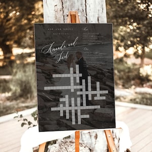 Wedding Crossword Puzzle Template with Photo Wedding Shower Games Sip & Solve Bridal Party Cocktail Hour Activities Giant Crossword Sign
