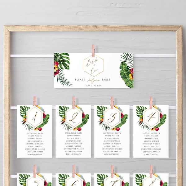 Hawaiian Seating Chart Template Etsy
