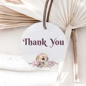 Halloween Baby Shower Circle Thank You Tag Halloween Spooky Skull Baby Shower Thank You Tag Template Little Boo Baby Shower Thank You Tag