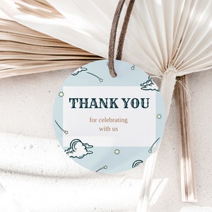 Cowboy Circle Thank You Tag Editable 1st Rodeo Thank You Favor Tag Cowboy 1st Birthday Printable Gift Tag Western Birthday Favor Tags