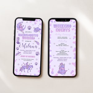 Space Cowgirl Digital Bachelorette Invitation Country Space Bachelorette Phone Evite Space Rustic Style Bach e-Invite Space Cowgirl Bach