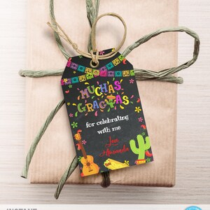 Fiesta Thank You Tag Chalkboard Muchas Gracias Tag Template Fiesta Favor Tags Download Mexican Thank You Tags Cinco de Mayo Gift Tags