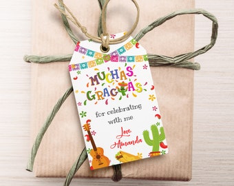 Fiesta Thank You Tag Muchas Gracias Tag Template Fiesta Favor Tags Instant Download Mexican Thank You Tags Cinco de Mayo Gift Tags