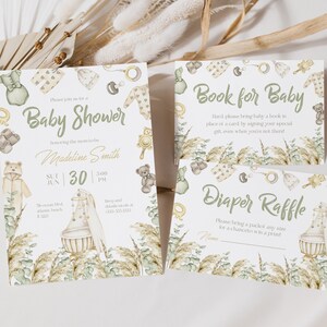 Boho Baby Shower Invitación Set Boho Género Revelar Niño Niña Pastelle Género Revelar Fiesta Bebé Tarjetas de Invitación Set Baby Shower Invita Set