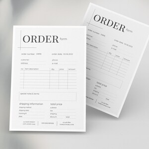 モダンな注文書テンプレート 印刷可能な注文書 ミニマリスト 編集可能な請求書フォーム 中小企業向けフォームのダウンロード Etsy 注文書 YBUS05
